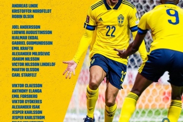 欧国联赛瑞典国家队大名单公布：伊萨克、林德洛夫领衔，伊兰加入选