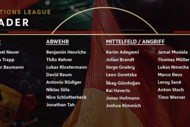 欧国联赛德国队大名单公布：穆勒、罗伊斯入选，维尔纳在列
