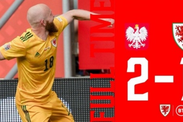 欧国联赛A级D组第一轮波兰2-1战胜威尔士，贝尔未出战，留力参加世预赛