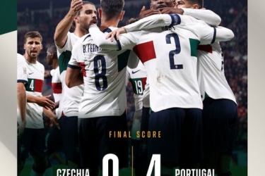 欧国联：葡萄牙4-0客胜捷克，C罗送点加助攻，达洛特梅开二度，B费、若塔破门