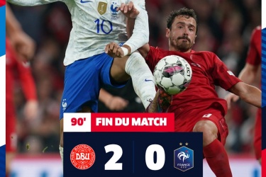 欧国联：多尔贝里铲射、奥尔森凌空，法国0-2不敌丹麦仍保级