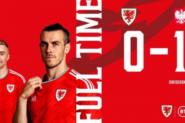 欧国联：威尔士0-1波兰降入B级，莱万脚后跟秒传助维德斯基破门，贝尔头球打中横梁