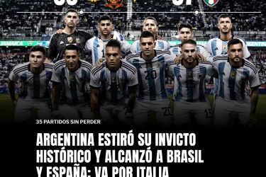 阿根廷连续35场不败，追平巴西、西班牙记录，距离意大利的37场不败纪录近在咫尺